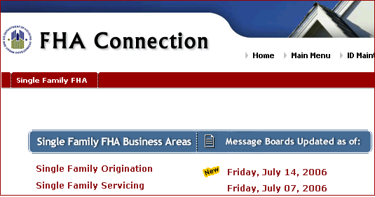 Message Boards on Single Family FHA page